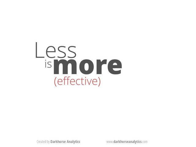 Created by Darkhorse Analytics www.darkhorseanalytics.com
Less
ismore
(effective)
