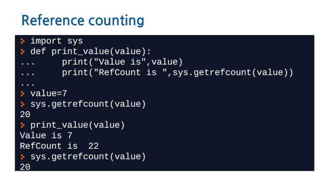 Reference counting
