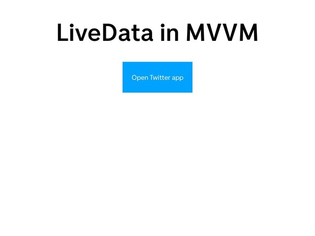 LiveData in MVVM
Open Twitter app
