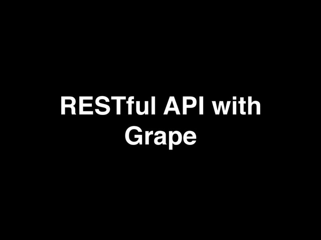 RESTful API with
Grape
