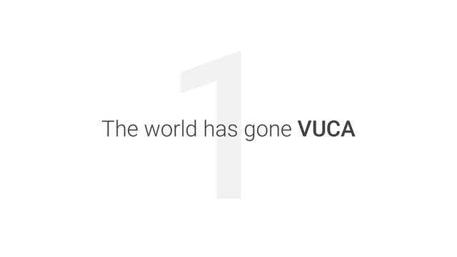 1
The world has gone VUCA
