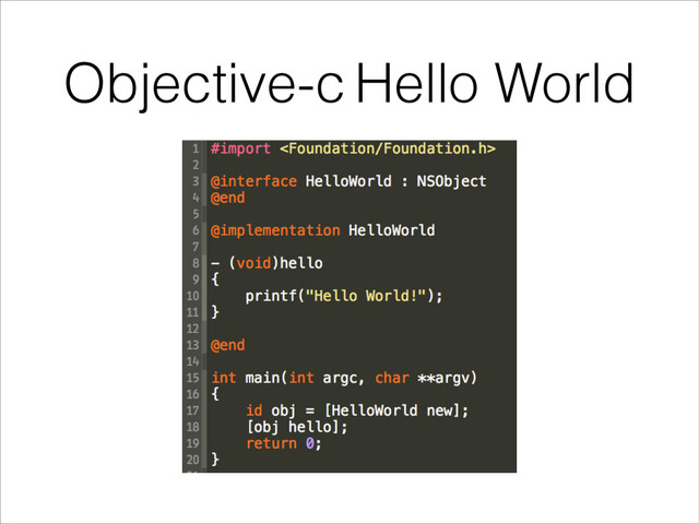 Objective-c Hello World
