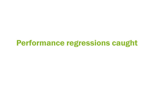 Performance regressions caught
