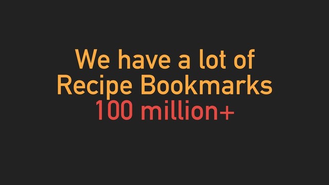 We have a lot of
Recipe Bookmarks
100 million+

