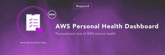 AWS Personal Health Dashboard
NEW
Respond
Personalized view of AWS service health
Generally Available Today
