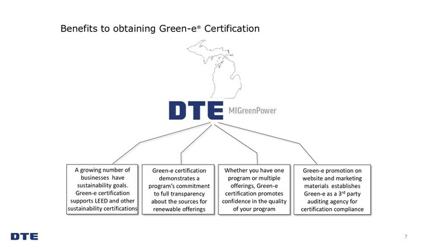 Benefits to obtaining Green-e® Certification
7
Green-e certification
demonstrates a
program’s commitment
to full transparency
about the sources for
renewable offerings
Green-e promotion on
website and marketing
materials establishes
Green-e as a 3rd party
auditing agency for
certification compliance
A growing number of
businesses have
sustainability goals.
Green-e certification
supports LEED and other
sustainability certifications
Whether you have one
program or multiple
offerings, Green-e
certification promotes
confidence in the quality
of your program

