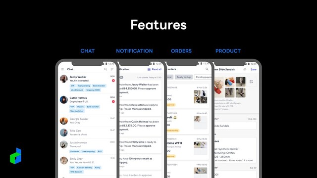 CHAT NOTIFICATION ORDERS PRODUCT
Features

