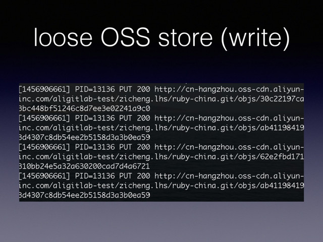 loose OSS store (write)
