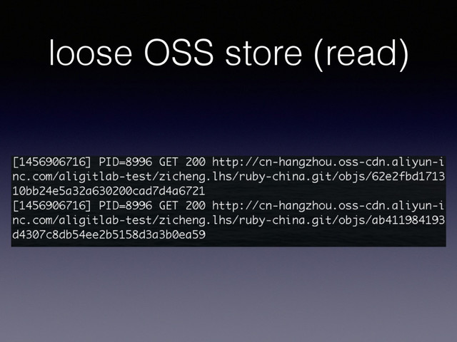 loose OSS store (read)
