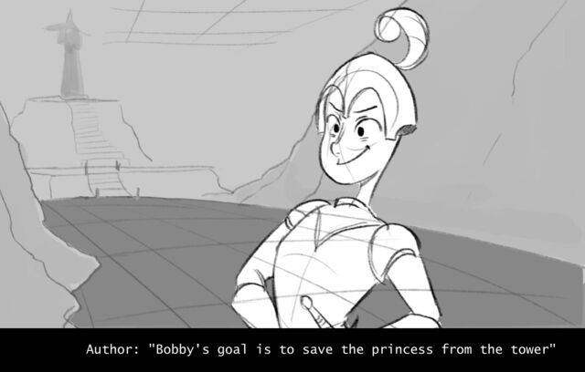 Author: "Bobby's goal is to save the princess from the tower"
