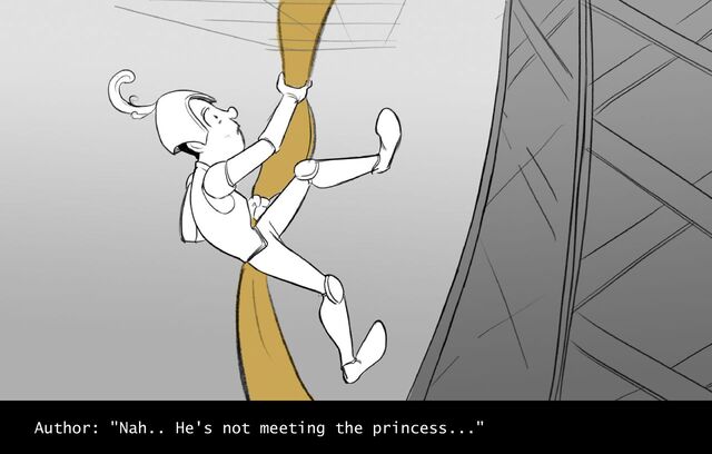 Author: "Nah.. He's not meeting the princess..."
