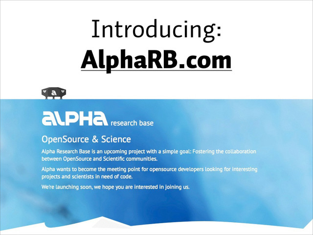 Introducing:
AlphaRB.com
