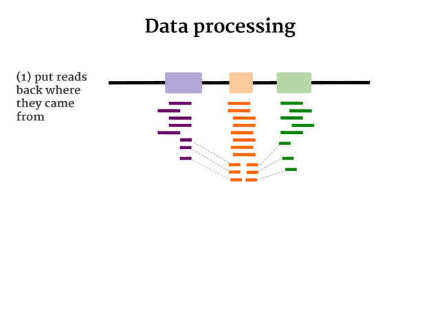 Data processing
(1) put reads
back where
they came
from
