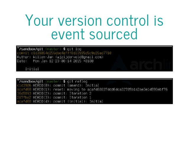 Your version control is
event sourced

