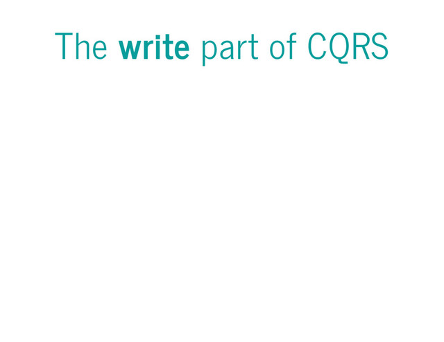 The write part of CQRS
