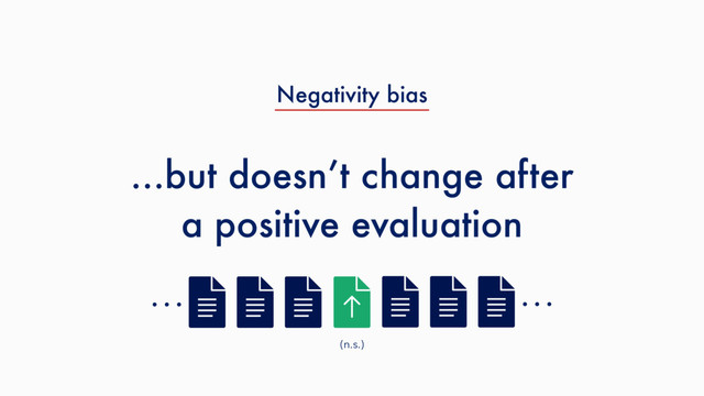…but doesn’t change after
a positive evaluation
… …
(n.s.)
Negativity bias
