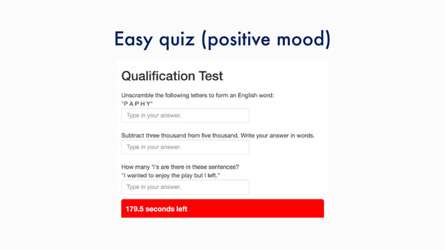 Easy quiz (positive mood)
