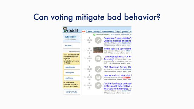 Can voting mitigate bad behavior?
