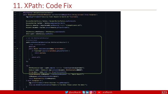 @arafkarsh arafkarsh
11. XPath: Code Fix
323
