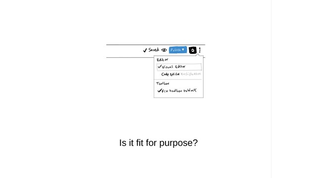 Is it fit for purpose?
