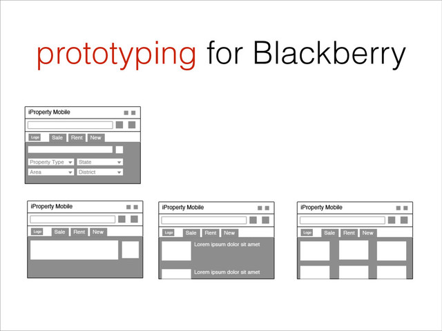 prototyping for Blackberry
