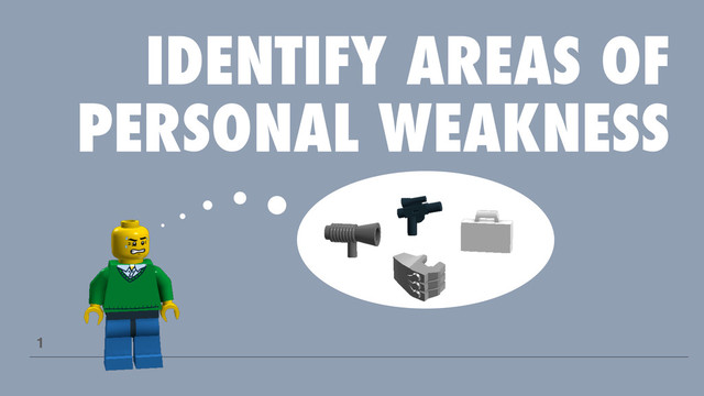 IDENTIFY AREAS OF
PERSONAL WEAKNESS
1
