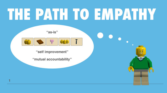 THE PATH TO EMPATHY
1
“as-is”
“self improvement”
“mutual accountability”
