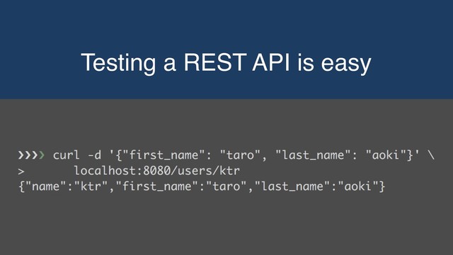 Testing a REST API is easy
w
