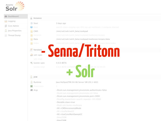 - Senna/Tritonn
+ Solr
