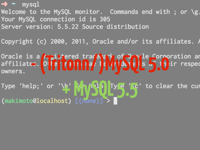 - (Tritonn/)MySQL 5.0
+ MySQL 5.5
