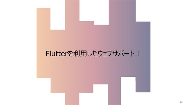 Flutterを利用したウェブサポート！
12

