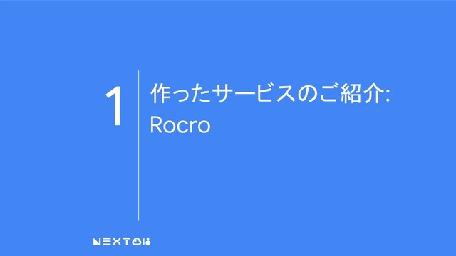 1 作ったサービスのご紹介:
Rocro
