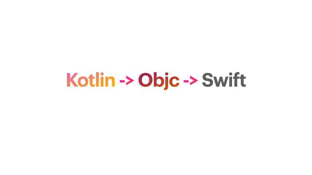 Kotlin -> Objc -> Swift
