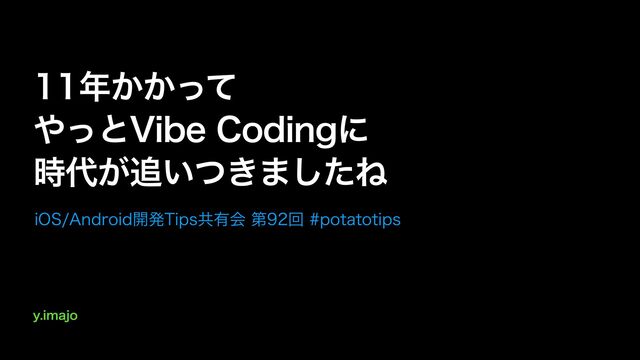 11年かかって やっとVibe Codingに 時代が追いつきましたね