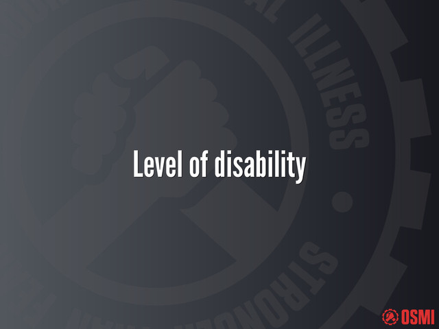 Level of disability
