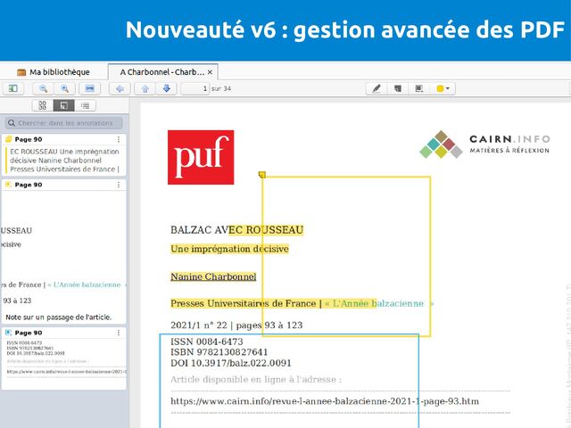 Nouveauté v6 : gestion avancée des PDF
