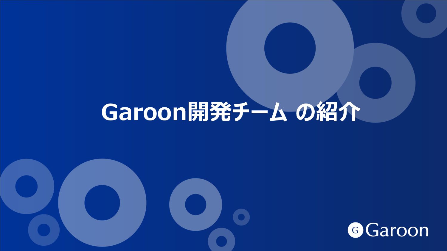 Slide Top:  Garoon 開発チーム / Garoon development team