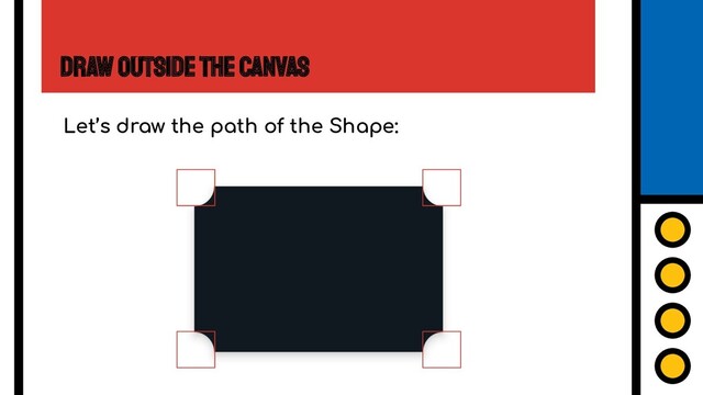 Draw Outside the Canvas
Let’s draw the path of the Shape:
