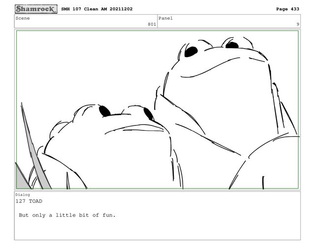 Scene
801
Panel
9
Dialog
127 TOAD
But only a little bit of fun.
SMH 107 Clean AM 20211202 Page 433
