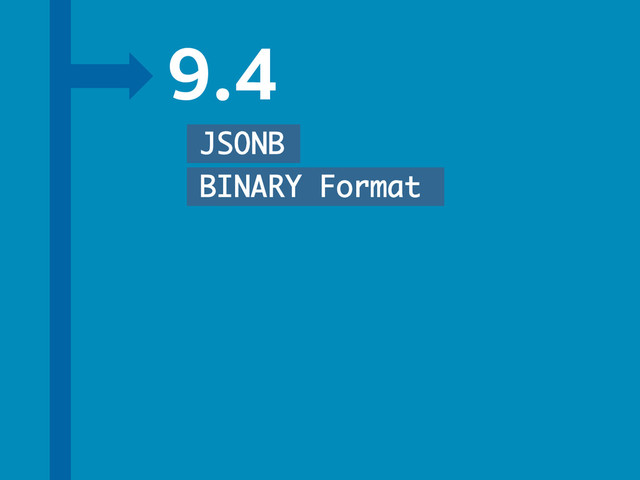 9.4
JSONB
BINARY Format
