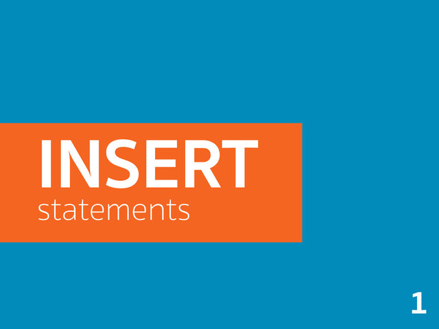 INSERT
statements
1
