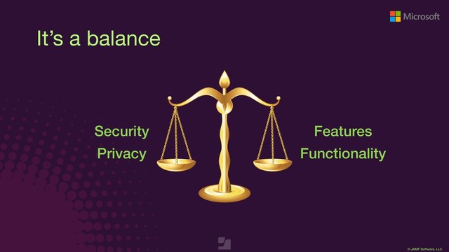 © JAMF Software, LLC
It’s a balance
Security
Privacy
Features
Functionality
