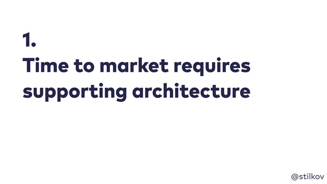 @stilkov
1.
Time to market requires
supporting architecture
