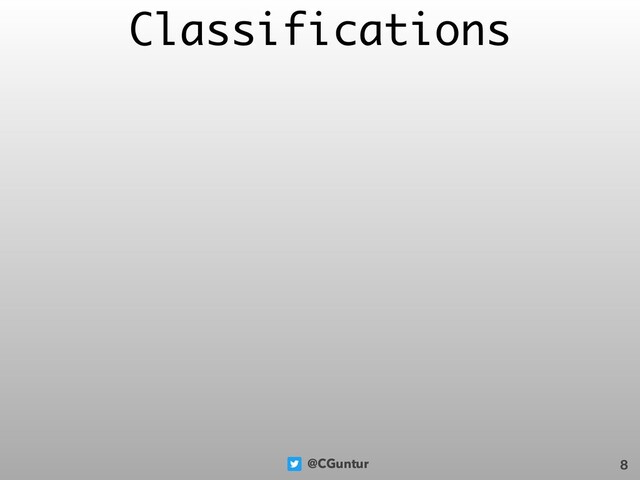 @CGuntur
Classifications
8
