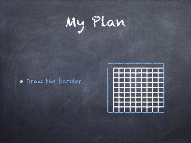 My Plan
Draw the border
