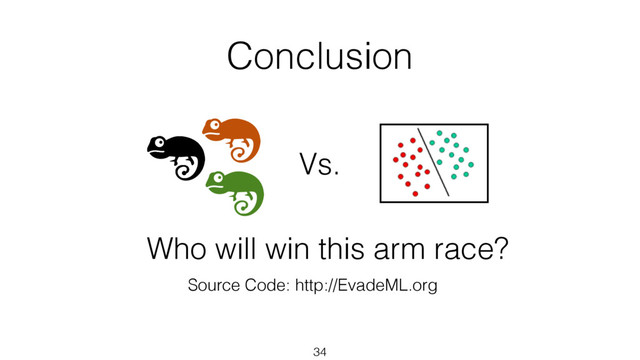 Conclusion
34
Source Code: http://EvadeML.org
Vs.
Who will win this arm race?
