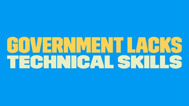 Government Lacks
Technical Skills
