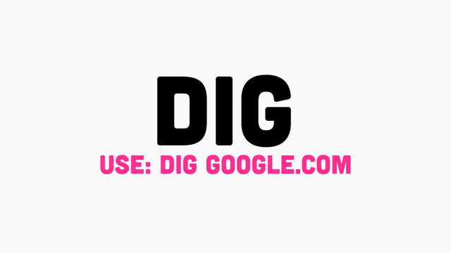 DIG
use: dig google.com

