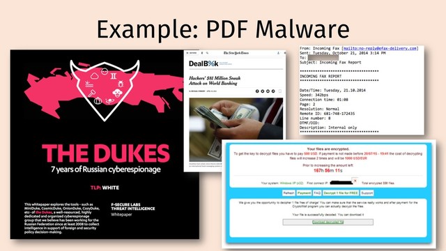 Example: PDF Malware
