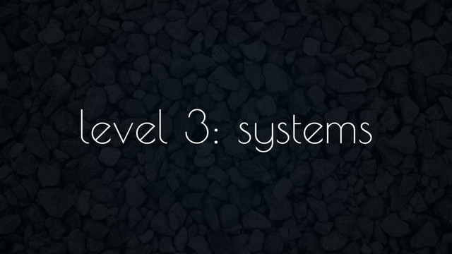 level 3: systems
